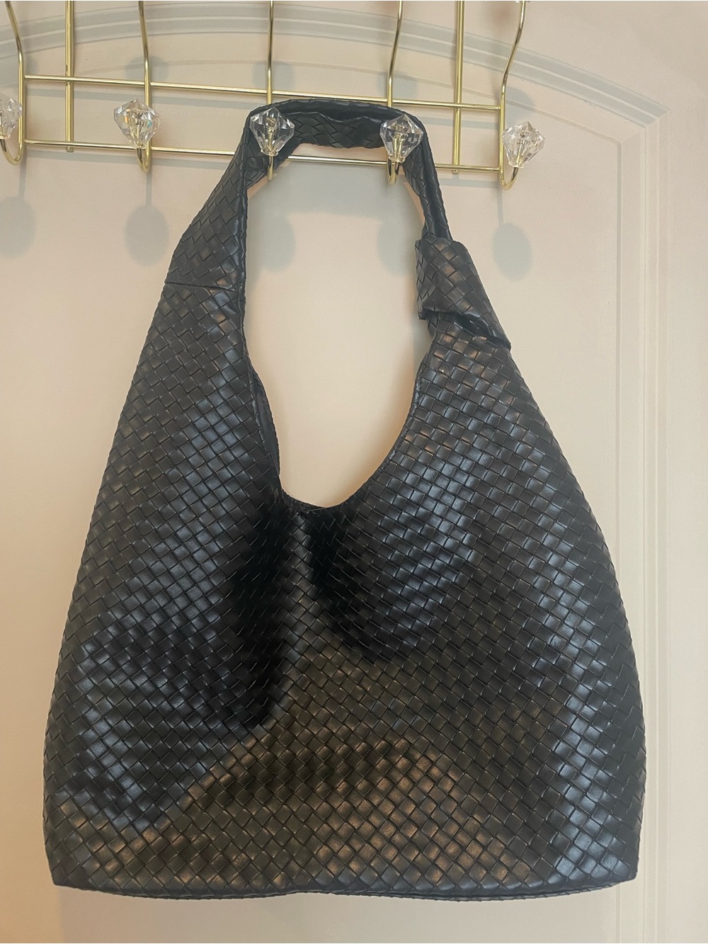 Black Woven Shoulder Bag - Timeless Everyday Tote